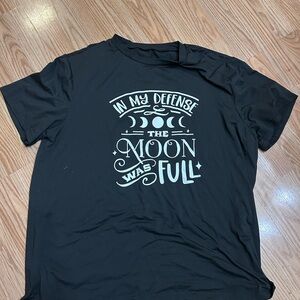 SHEIN Black Tee with Moon Phrase
